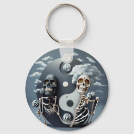 Chaveiro Vida e morte, Halloween Yin Yang Skeleton
