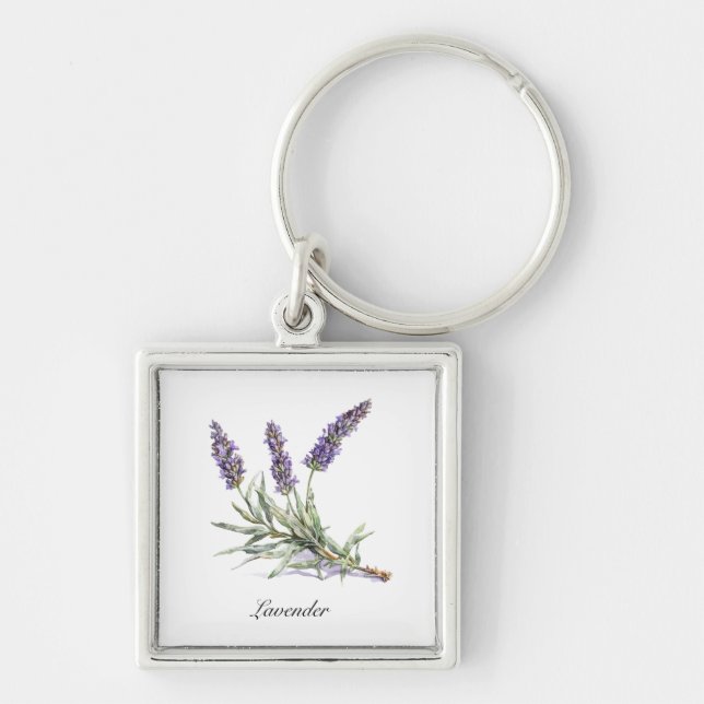 Chaveiro Vida Herbal: Lavanda, personalizável (Frente)