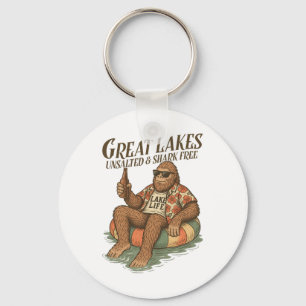 Chaveiro Vida no Lago Bigfoot Bebendo Grandes Lagos Sem Sal