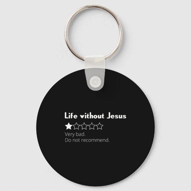 Chaveiro Vida sem Jesus é ruim, não recomendo cristão (Frente)