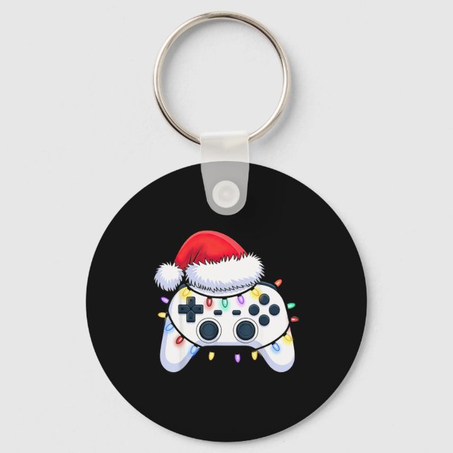 Chaveiro Video Game Controller Christmas Santa Hat Gamer Bo (Frente)