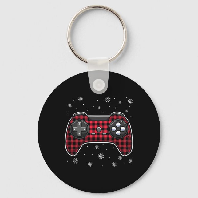 Chaveiro Video Game Controller Red Xadrez Gamer Bo (Frente)