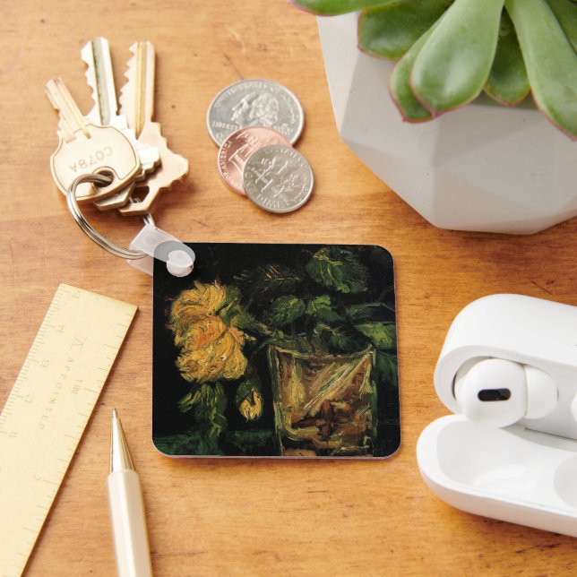 Chaveiro Vidro com Rosas por Vincent van Gogh (Mesa)