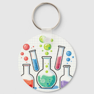 Chaveiro Vidro de Laboratório de Química Colorido 