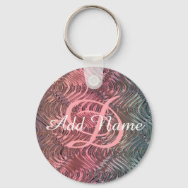 Chaveiro Vidro Rosa Monograma Personalizado ÚNICO
