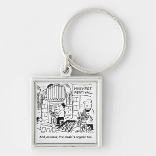 Chaveiro Vigário no Festival de Colheita da Igreja. Cartum