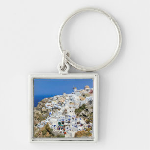 Chaveiro Vila de Oia na ilha de Santorini, norte, piscina