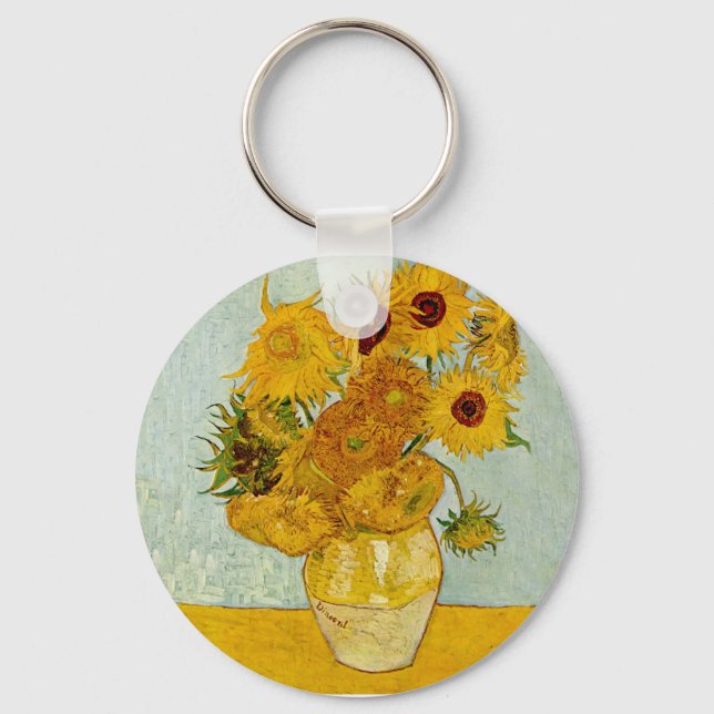 Chaveiro Vincent Van Gogh 12 Sunflower Impressionista (Frente)