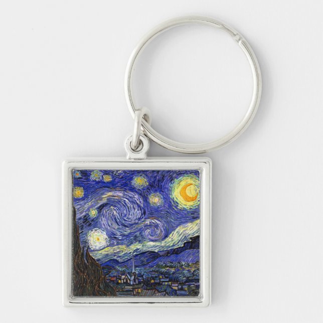Chaveiro Vincent Van Gogh - A Noite Estrelada Arte Fina (Frente)