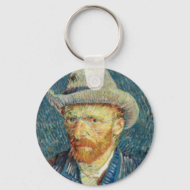 Chaveiro Vincent Van Gogh autorretrato com Cinza Felt Hat (Frente)