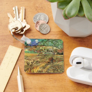 Chaveiro Vincent van Gogh - Campo de Trigo Cercado com Camp
