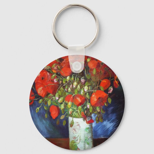 Chaveiro Vincent Van Gogh Vase com papagaios vermelhos de a (Frente)