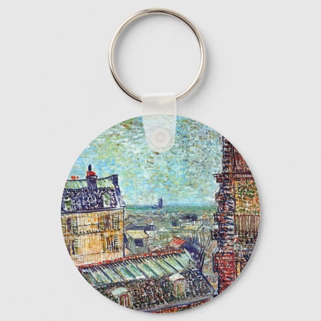 Chaveiro Vincent Van Gogh - Vista Da Arte De Pointilismo Em (Frente)