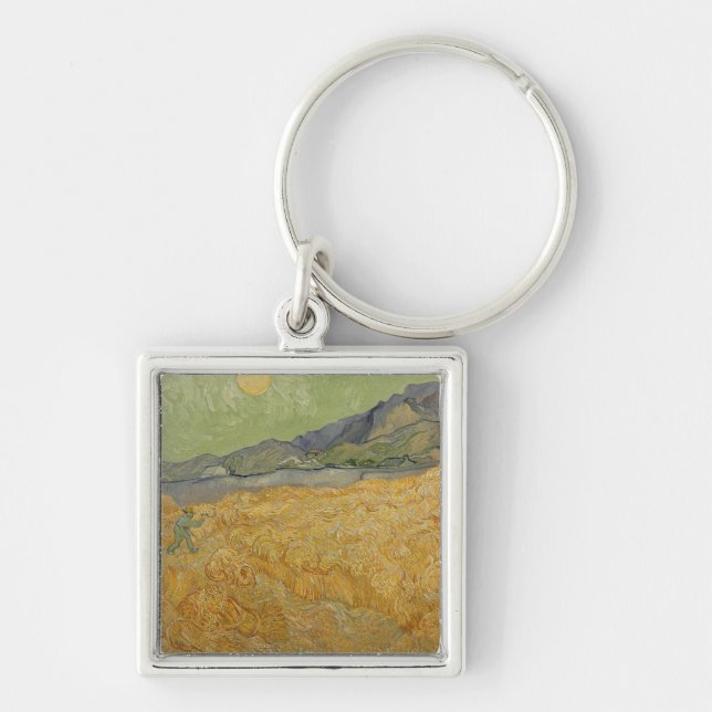 Chaveiro Vincent van Gogh| Wheatfield com Reaper, 1889 (Frente)