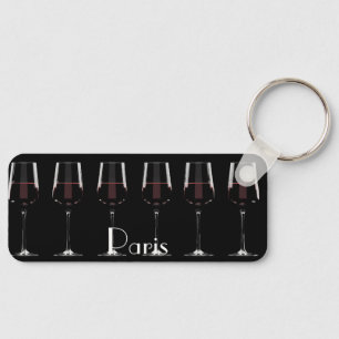 Chaveiro Vinhos com vinho tinto em preto