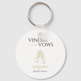 Chaveiro Vino antes dos Votos Favor Branco Floral para Chá 
