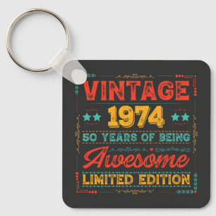Chaveiro Vintage 1974 feita em 1974 50º Aniversário 50 Anos