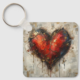 Chaveiro Vintage Abstract Hearts - Aluminum Keychain