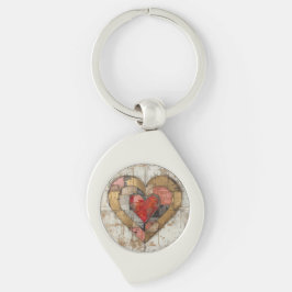 Chaveiro Vintage Abstract Hearts - Metal Keychain