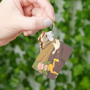 Chaveiro Vintage Aesop Fable Goose que Leve o Ovo do Ouro