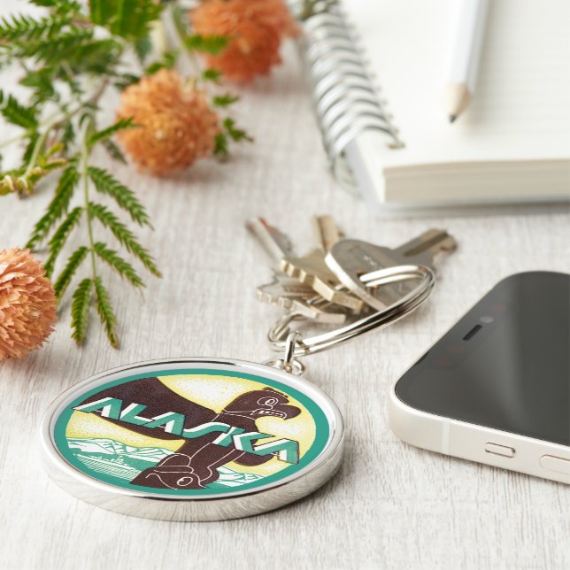 Chaveiro Vintage Alaska Viagem Totem Pole Eagle Bird (Lateral)