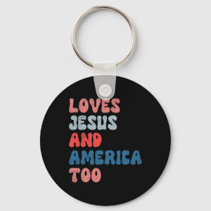 Chaveiro Vintage ama Jesus e América em 4 de julho.