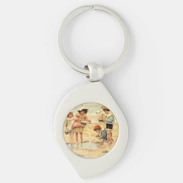 Chaveiro Vintage Antiguamente Beach Boy Children Fine Art (Frente)