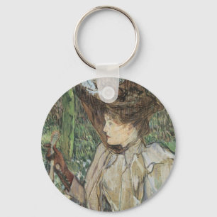 Chaveiro Vintage Art, Mulher com Luvas de Toulouse Lautrec
