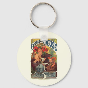 Chaveiro Vintage Art Nouveau Alphonse Mucha