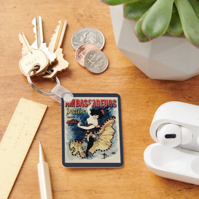 Chaveiro Vintage Art Nouveau, dançarina espanhola do Flamen (Mesa)