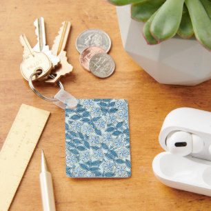 Chaveiro Vintage Art Nouveau Periwinkle Flowers em um Jardi