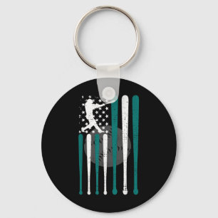 Chaveiro Vintage Baseball Americano Flag Beball Spirs