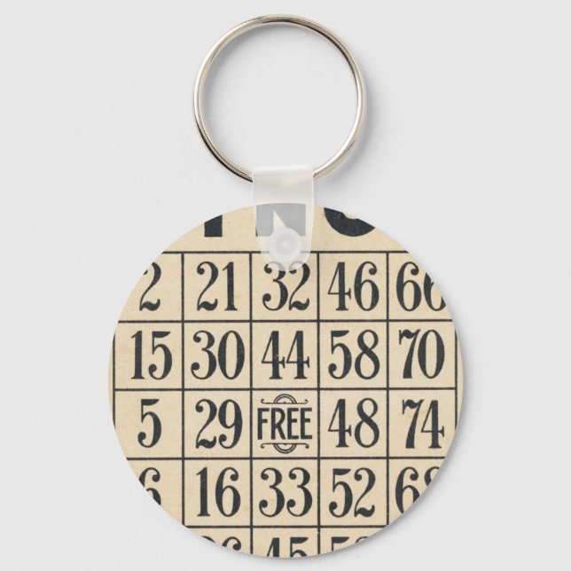 Chaveiro Vintage Bingo Card (Frente)