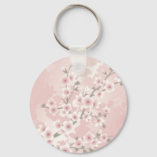 Chaveiro Vintage Blush do Flor de Cereja PInk