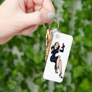 Chaveiro Vintage Bonito Loura Retro Glamor Girl Pinup