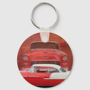 Chaveiro Vintage branco vermelho de Dodge do Bel Air