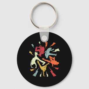 Chaveiro Vintage Break Dancing Bboy Possui Hip Retro