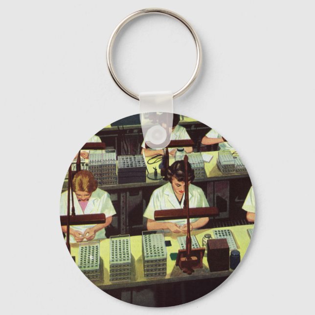 Chaveiro Vintage Business, Telephone Assembly Line Workers (Frente)