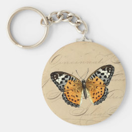 Chaveiro Vintage Butterfly "Painted Lady" Calliografia