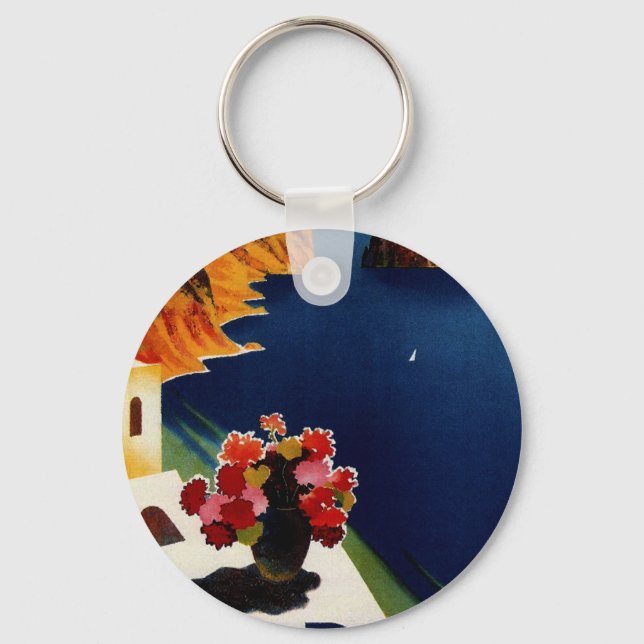 Chaveiro Vintage Capri Itália Viagem (Frente)