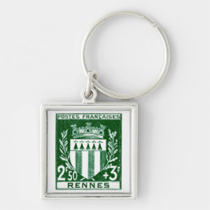 Chaveiro Vintage Casaco de Arms Rennes, França