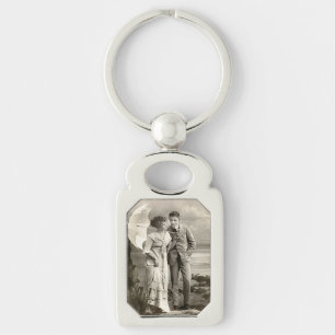 Chaveiro Vintage Casal romântico com Parasol