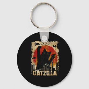 Chaveiro Vintage Catzilla Tee - Gato E Gato Engraçados