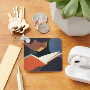 Chaveiro Vintage Child Lendo um Livro da Biblioteca