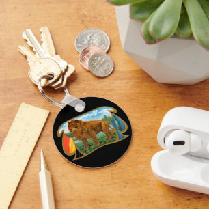 Chaveiro Vintage Cigar Label Art, Leão, Rei da Selva