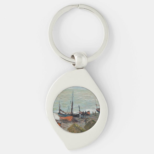 Chaveiro Vintage Claude Monet Barcos De Pesca (Frente)