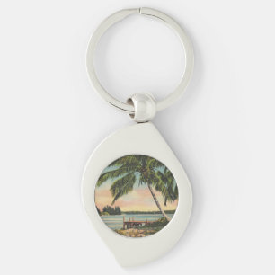 Chaveiro Vintage Coconut Palms Tropical Breeze Sunset