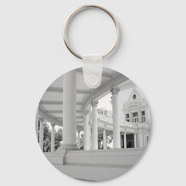Chaveiro Vintage Columns Architecture Black and White Photo (Frente)