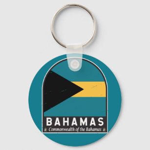 Chaveiro Vintage com desconforto na bandeira das Bahamas