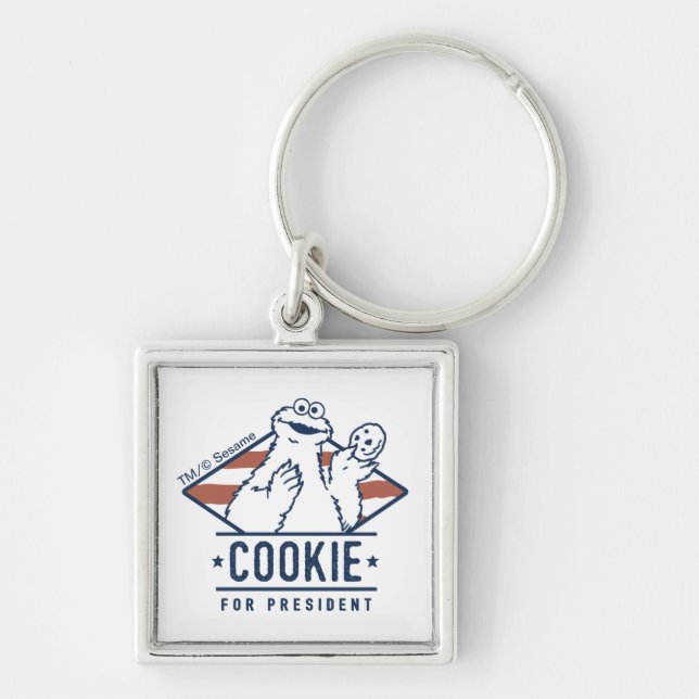 Chaveiro Vintage Cookie Monster para Presidente (Frente)